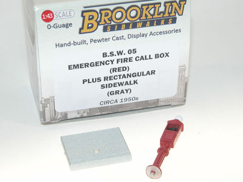 Brooklin Sidewalks, Fire Call Box, Feuermelder + Gehwegplatte, Diorama Zubehör 1/43