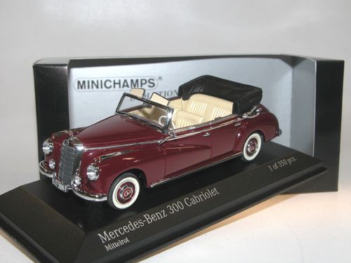 Minichamps 1952 Mercedes-Benz 300 Cabriolet dunkelrot 1/43