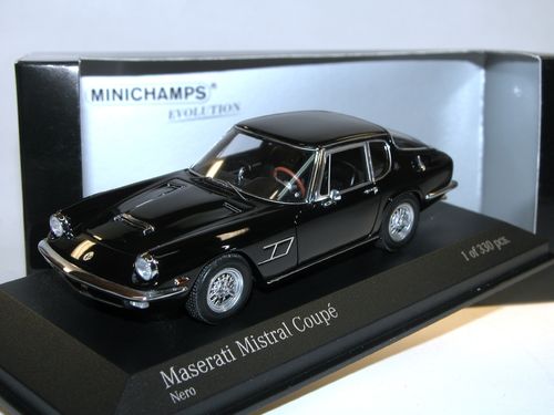 Minichamps 1963 Maserati Mistral Coupe schwarz Resine 1/43