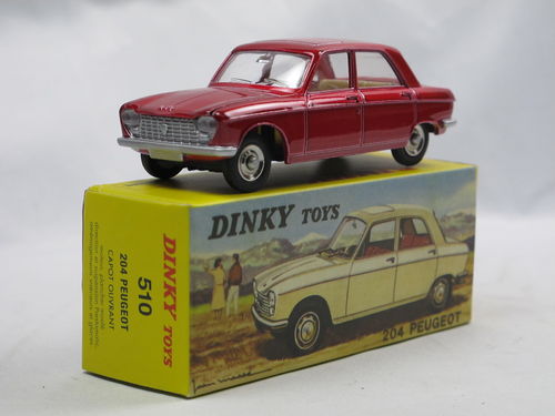 Atlas Dinky Toys 1965 Peugeot 204 Berline rot 1/43