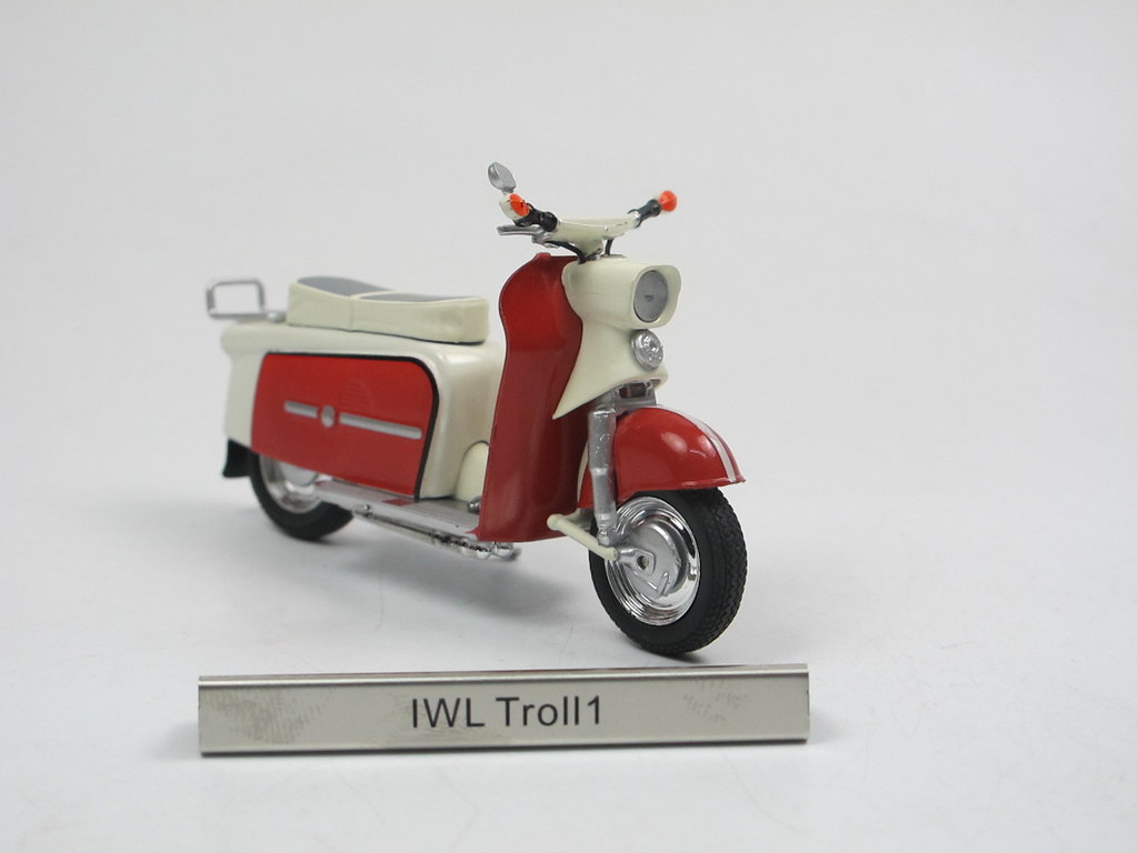 1:24 Atlas Atlas IWL Troll1 Red Motorcycle Model Toy 