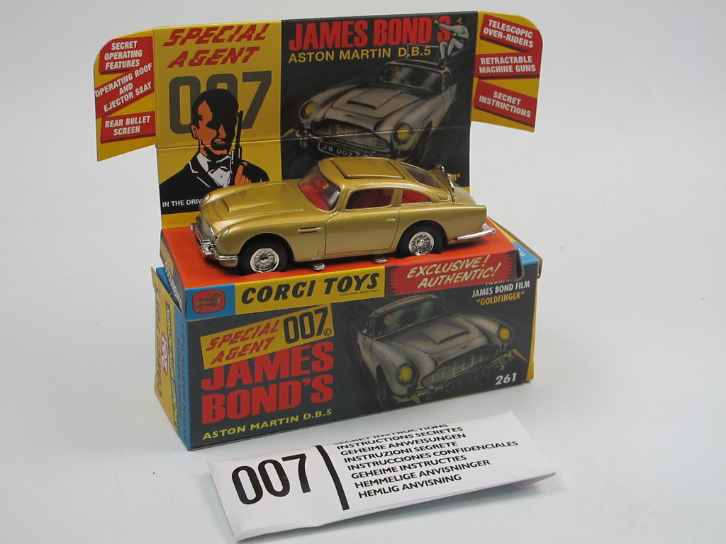Corgi Toys 261 James Bond DB5 Goldfinger 60s version gold