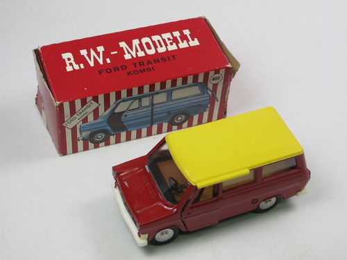 RW Modell Ford Transit Bus Kombi 1965-1970 rot ca. 1/43