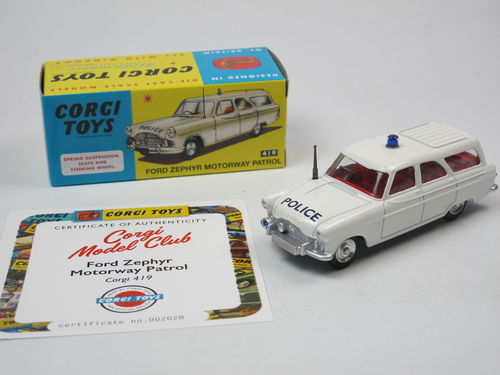 Corgi Toys 419 Ford Zephyr Motorway Patrol Re-Issue