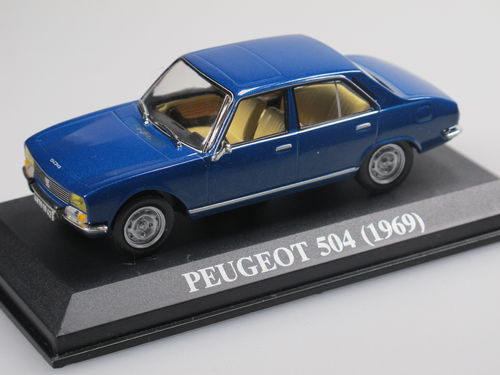 Altaya 1969 Peugeot 504 Berline bleu Modellauto 1/43