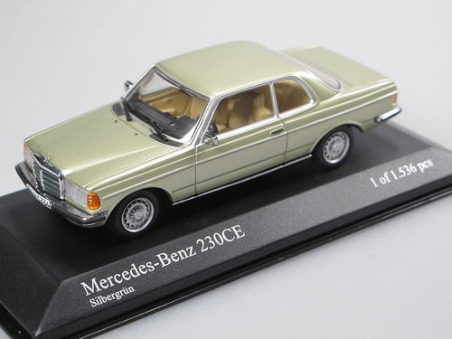 Minichamps Mercedes-Benz 230 CE Coupe W123 silvergreen 1/43