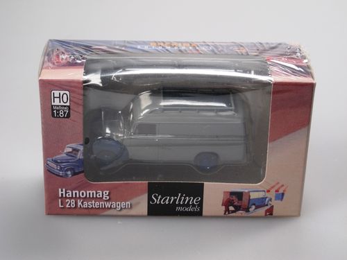 Brekina Starline Hanomag L 28 Kastenwagen grau/blau 1/87 H0