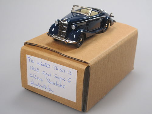 Tin Wizard 1938 Opel Super 6 Gläser Cabriolet dunkelblau 1/43