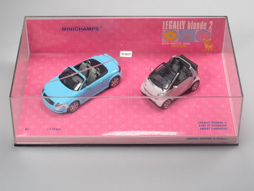 Minichamps Legally Blonde 2 Set Audi TT Smart Cabrio 1/43